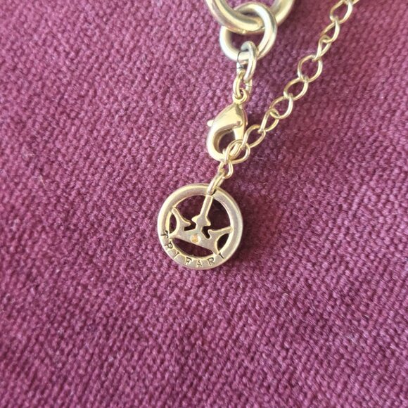 VINTAGE MOD TRIFARI GOLD AND RED ENAMEL LOOPS STATEMENT NECKLACE - Picture 5 of 5